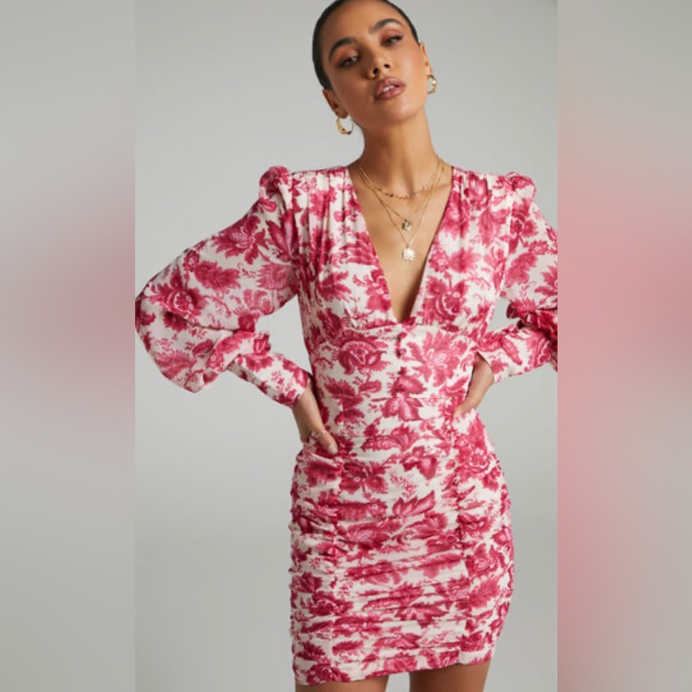 NWT SEVEN WONDERS - STEVIE DRESS IN HOT PINK FLORAL SIZE: XL